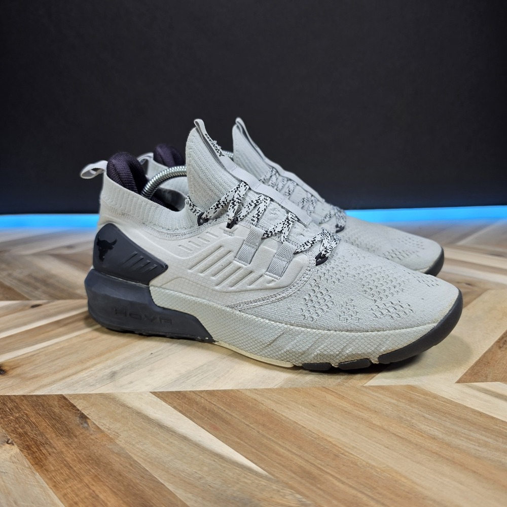 Under Armour Project Rock 3 Gray/Black Men Size 10.5 3023004-100